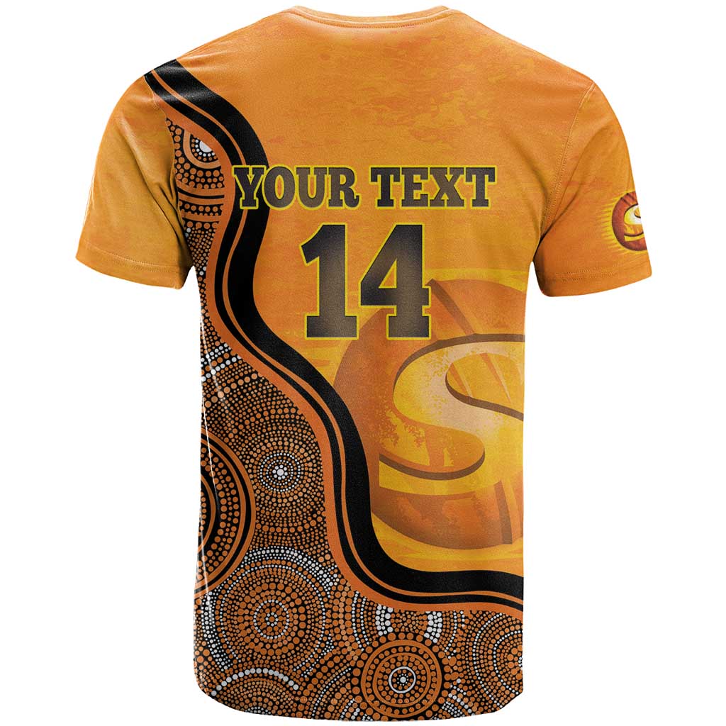 Custom Perth Scorchers T Shirt Indigenous Art - Grunge Style - Vibe Hoodie Shop