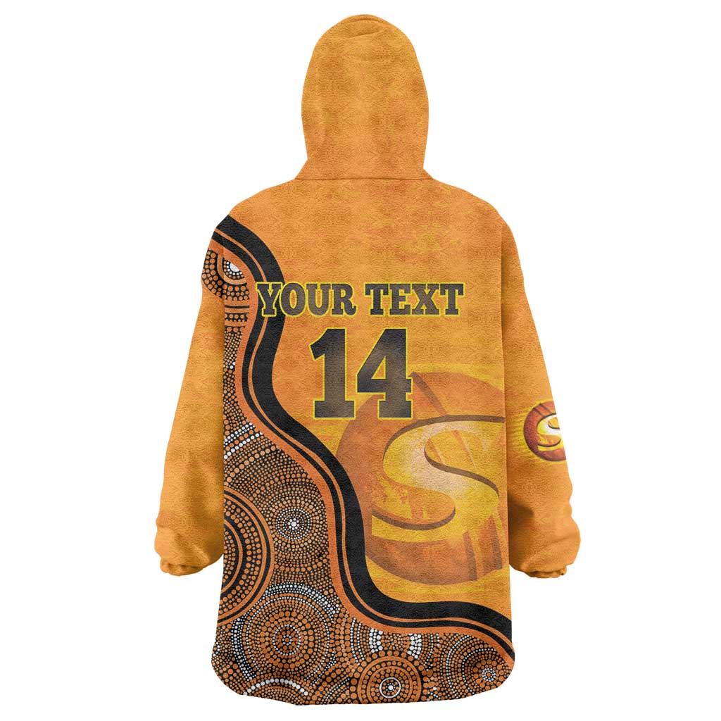 Custom Perth Scorchers Wearable Blanket Hoodie Indigenous Art - Grunge Style - Vibe Hoodie Shop