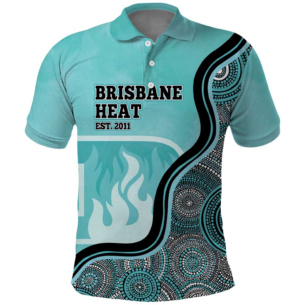 Custom Brisbane Heat Polo Shirt Indigenous Art - Grunge Style - Vibe Hoodie Shop