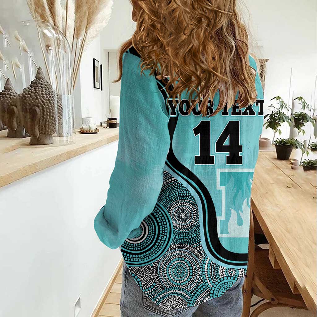 Custom Brisbane Heat Women Casual Shirt Indigenous Art - Grunge Style - Vibe Hoodie Shop