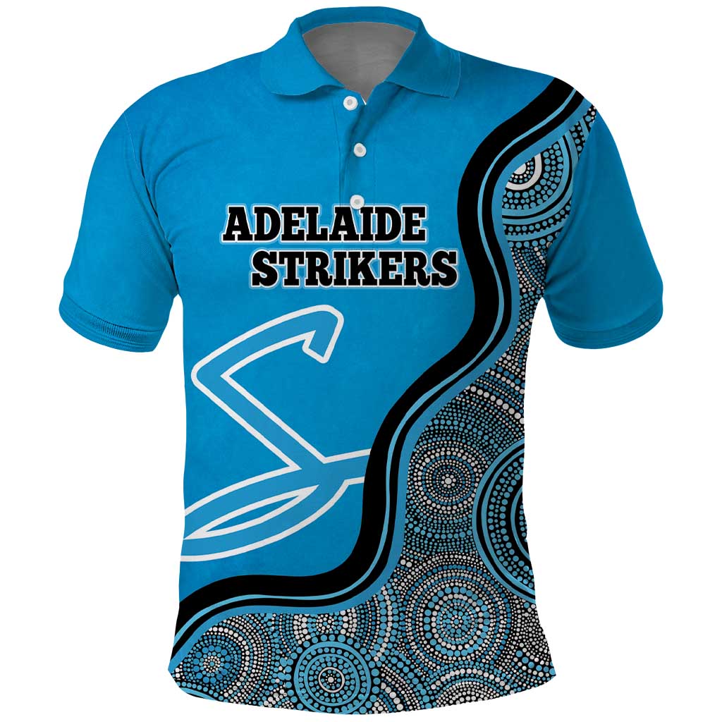Custom Adelaide Strikers Polo Shirt Indigenous Art - Grunge Style - Vibe Hoodie Shop