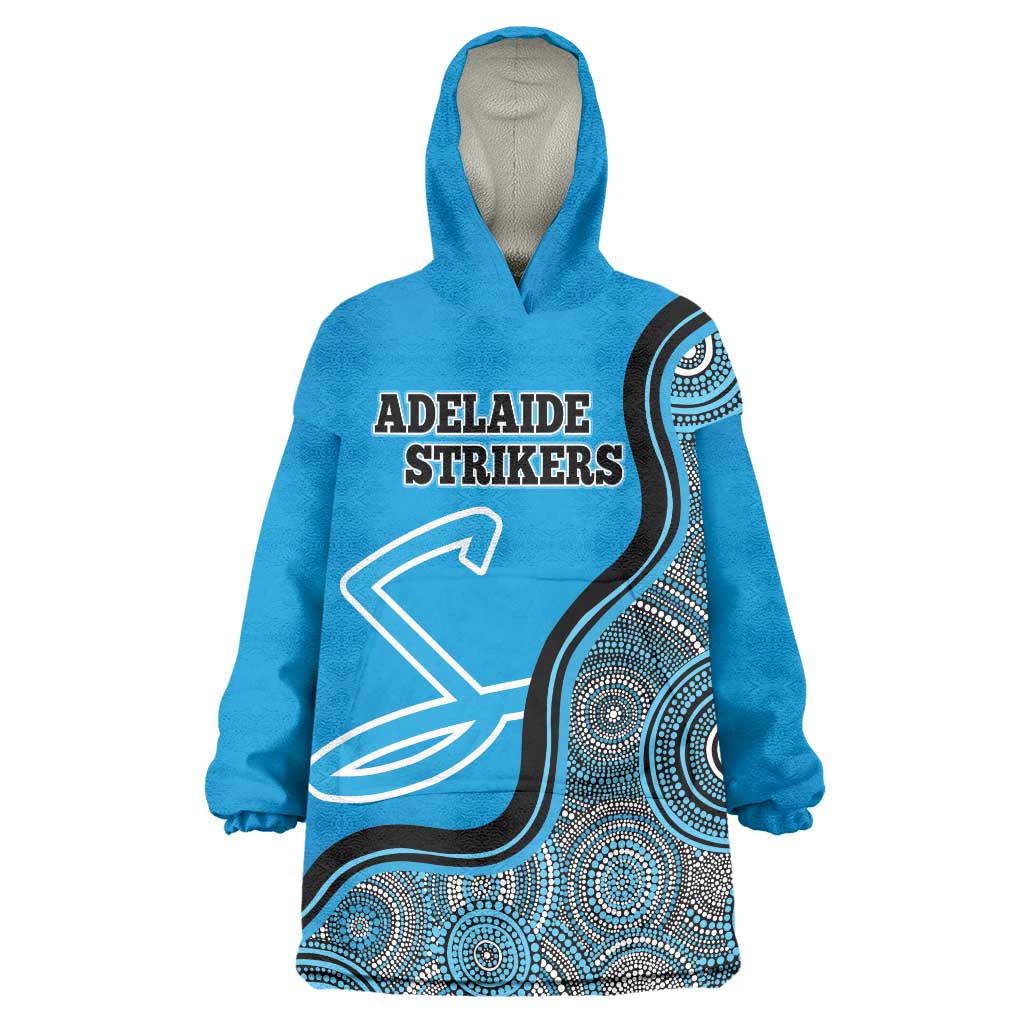 Custom Adelaide Strikers Wearable Blanket Hoodie Indigenous Art - Grunge Style - Vibe Hoodie Shop