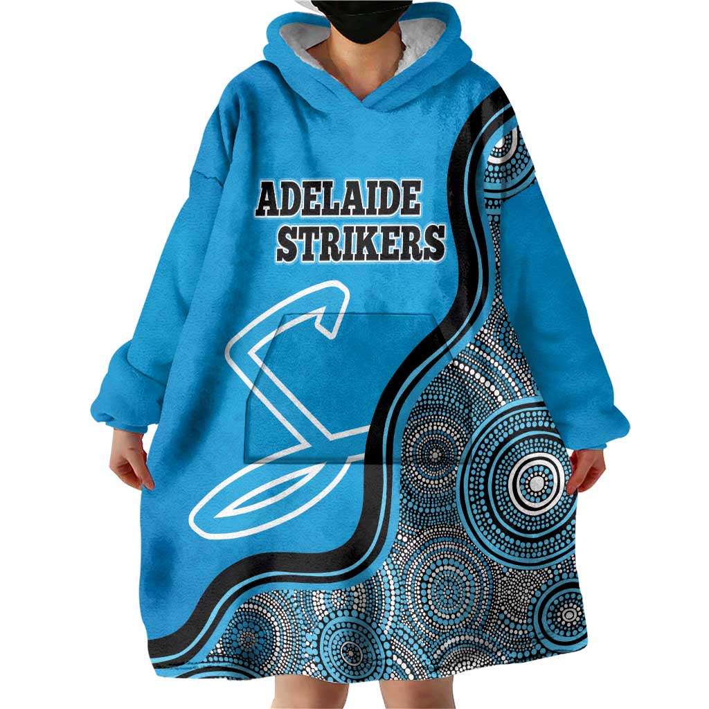 Custom Adelaide Strikers Wearable Blanket Hoodie Indigenous Art - Grunge Style - Vibe Hoodie Shop