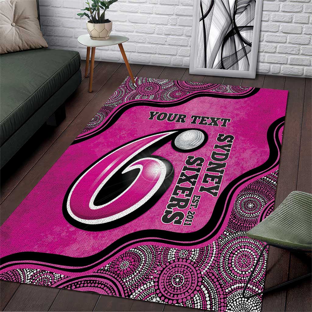 Custom Sydney Sixers Area Rug Indigenous Art - Grunge Style - Vibe Hoodie Shop