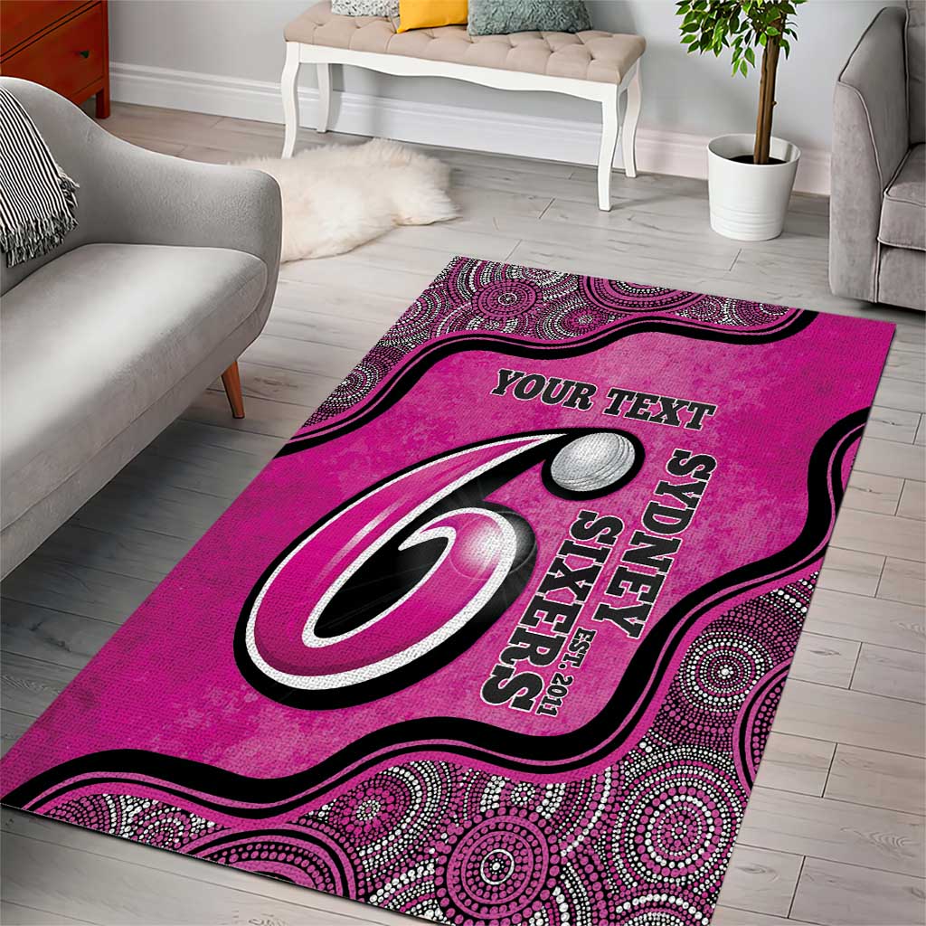 Custom Sydney Sixers Area Rug Indigenous Art - Grunge Style - Vibe Hoodie Shop