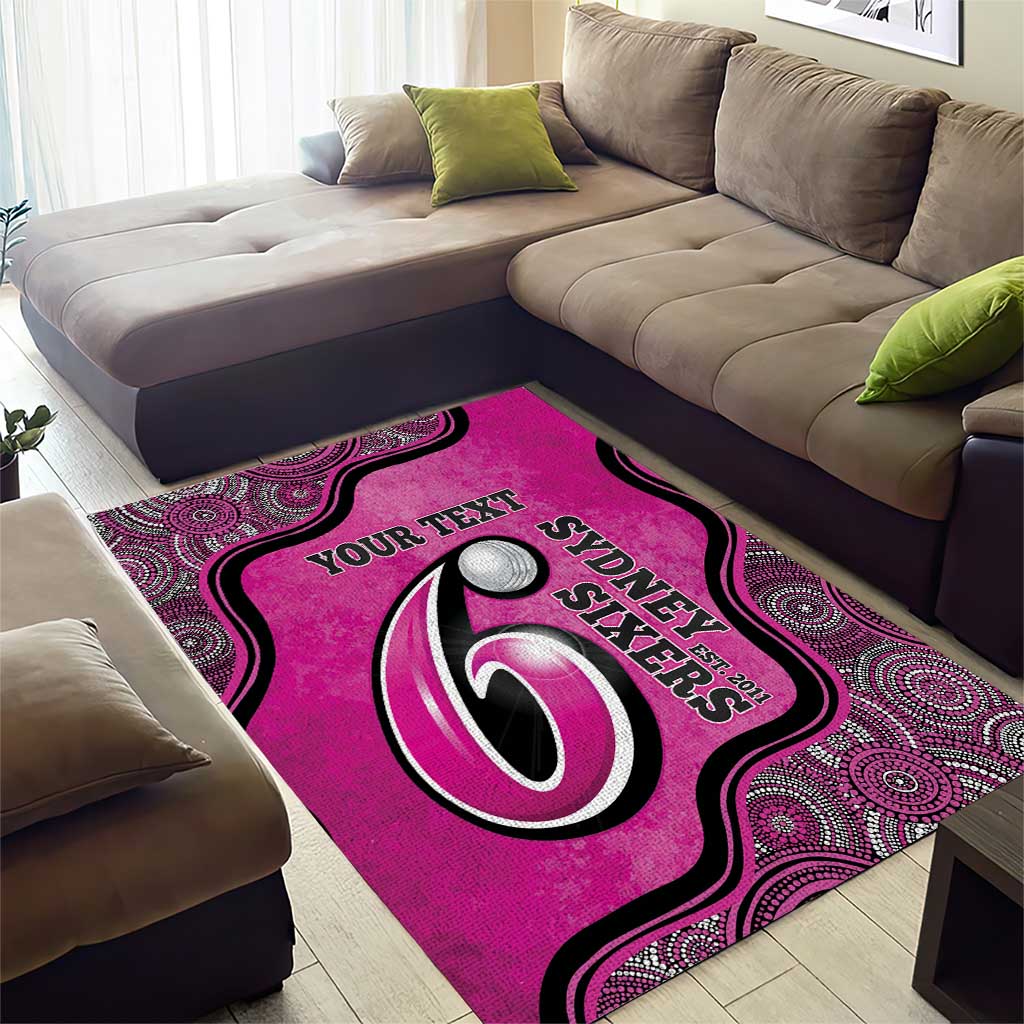 Custom Sydney Sixers Area Rug Indigenous Art - Grunge Style - Vibe Hoodie Shop