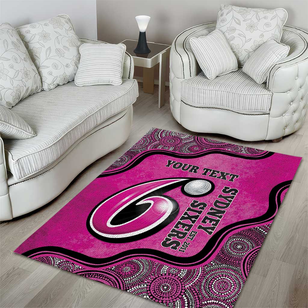 Custom Sydney Sixers Area Rug Indigenous Art - Grunge Style - Vibe Hoodie Shop