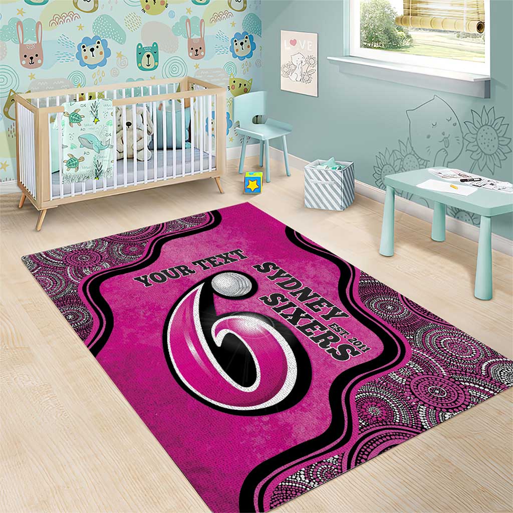 Custom Sydney Sixers Area Rug Indigenous Art - Grunge Style - Vibe Hoodie Shop