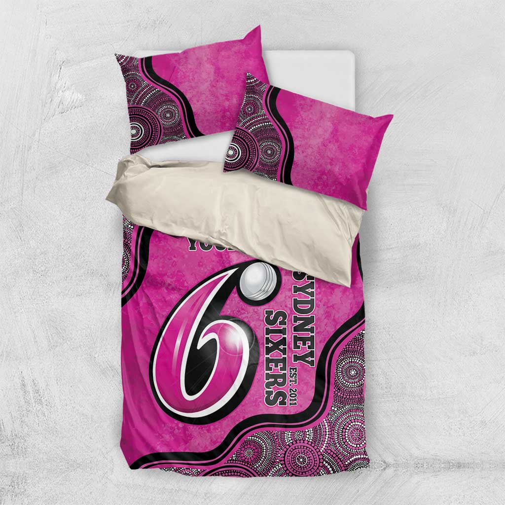 Custom Sydney Sixers Bedding Set Indigenous Art - Grunge Style - Vibe Hoodie Shop