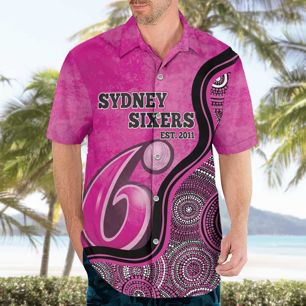 Custom Sydney Sixers Hawaiian Shirt Indigenous Art - Grunge Style - Vibe Hoodie Shop