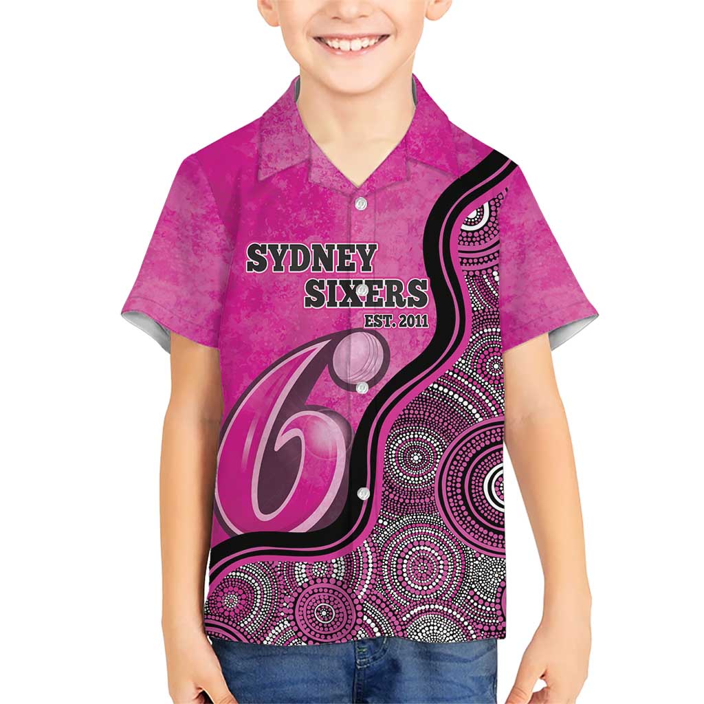 Custom Sydney Sixers Hawaiian Shirt Indigenous Art - Grunge Style - Vibe Hoodie Shop