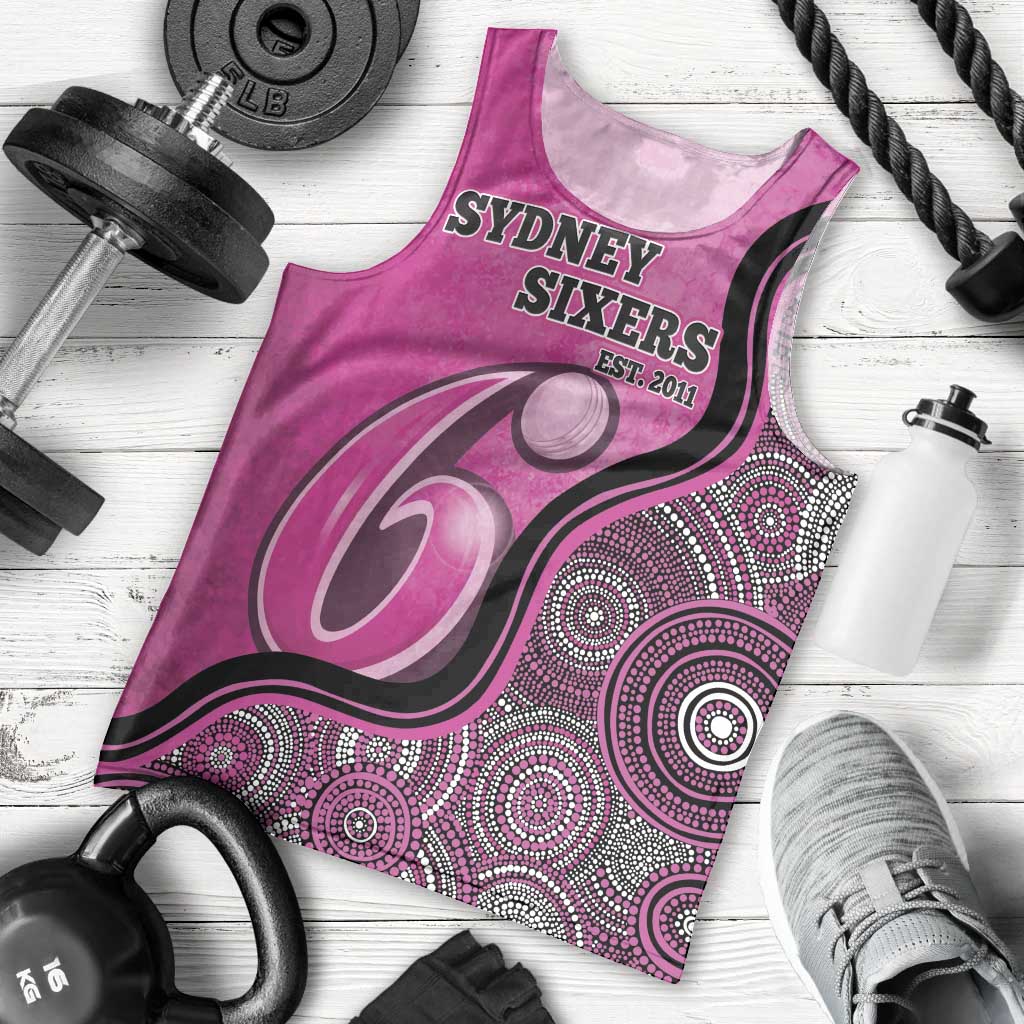 Custom Sydney Sixers Men Tank Top Indigenous Art - Grunge Style - Vibe Hoodie Shop