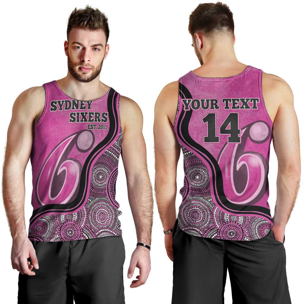Custom Sydney Sixers Men Tank Top Indigenous Art - Grunge Style - Vibe Hoodie Shop