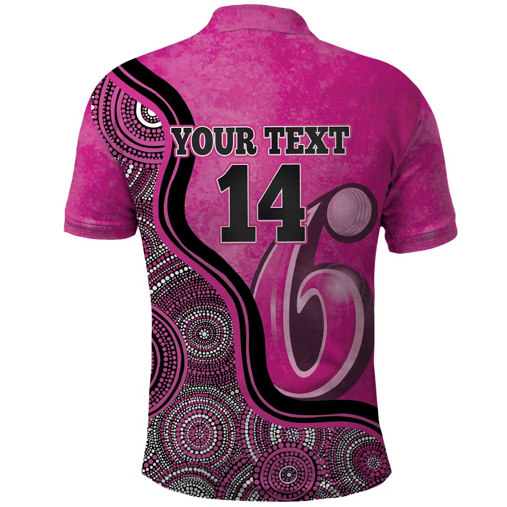 Custom Sydney Sixers Polo Shirt Indigenous Art - Grunge Style - Vibe Hoodie Shop