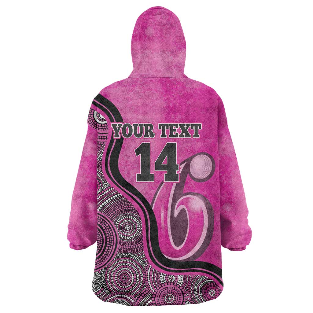 Custom Sydney Sixers Wearable Blanket Hoodie Indigenous Art - Grunge Style - Vibe Hoodie Shop