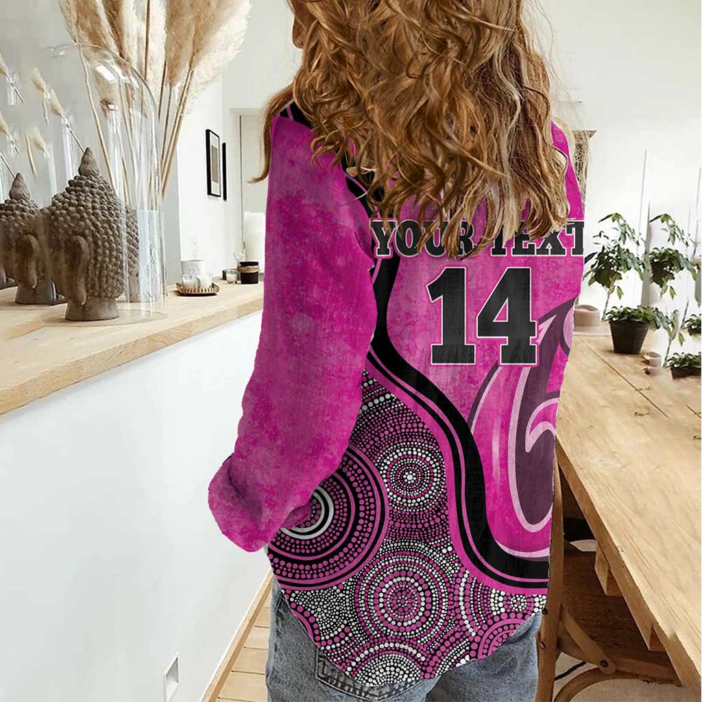 Custom Sydney Sixers Women Casual Shirt Indigenous Art - Grunge Style - Vibe Hoodie Shop