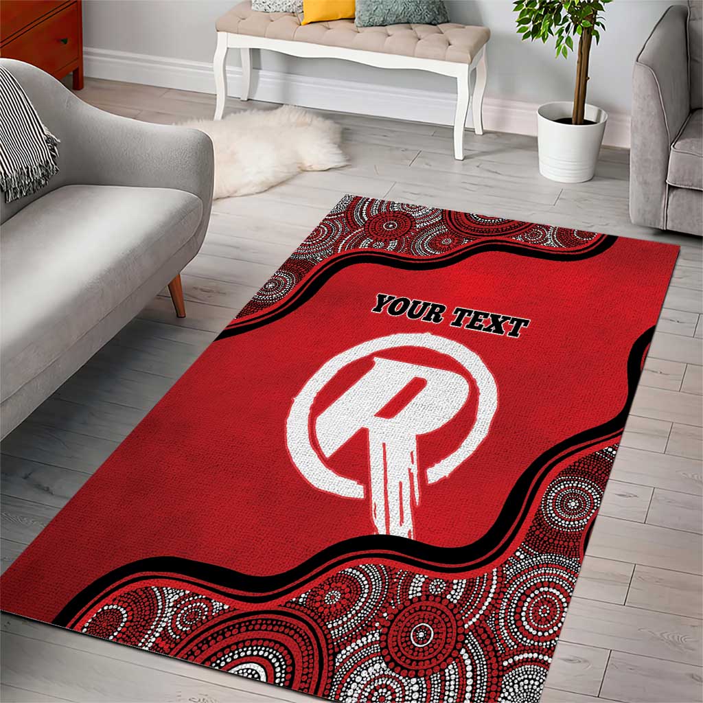 Custom Melbourne Renegades Area Rug Indigenous Art - Grunge Style - Vibe Hoodie Shop