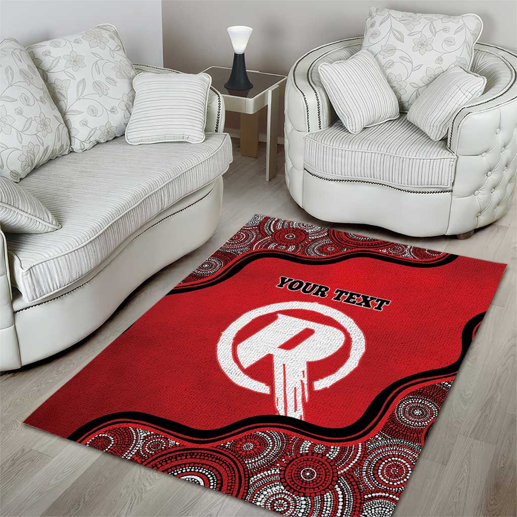 Custom Melbourne Renegades Area Rug Indigenous Art - Grunge Style - Vibe Hoodie Shop