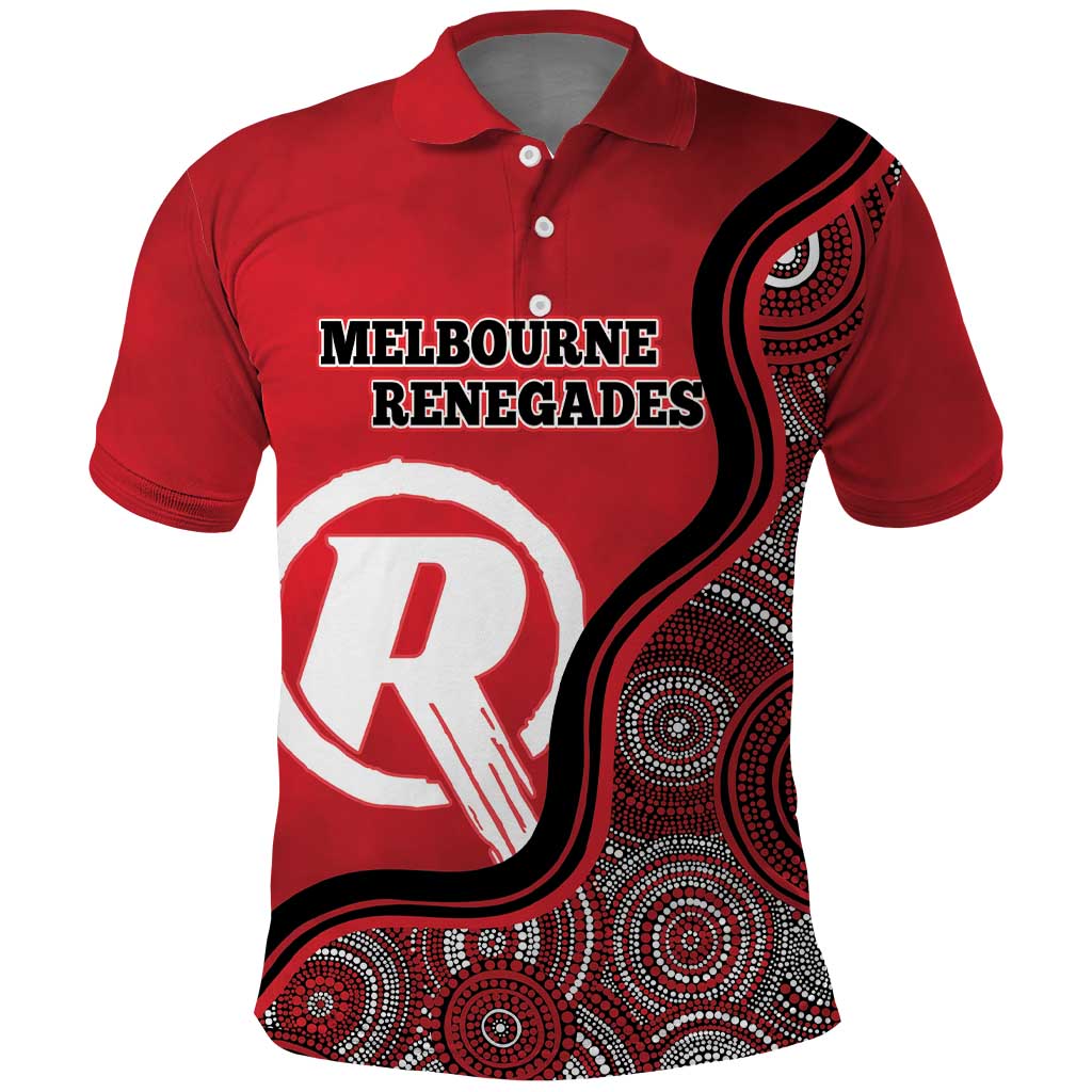 Custom Melbourne Renegades Polo Shirt Indigenous Art - Grunge Style - Vibe Hoodie Shop