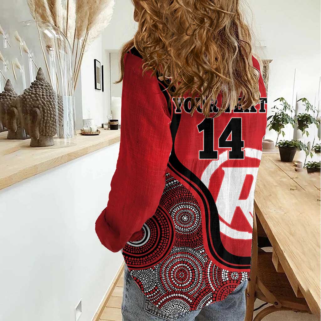 Custom Melbourne Renegades Women Casual Shirt Indigenous Art - Grunge Style - Vibe Hoodie Shop