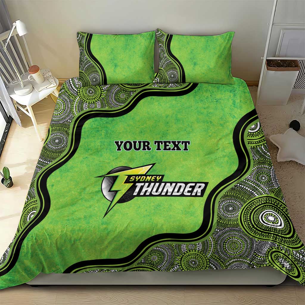 Custom Sydney Thunder Bedding Set Indigenous Art - Grunge Style - Vibe Hoodie Shop
