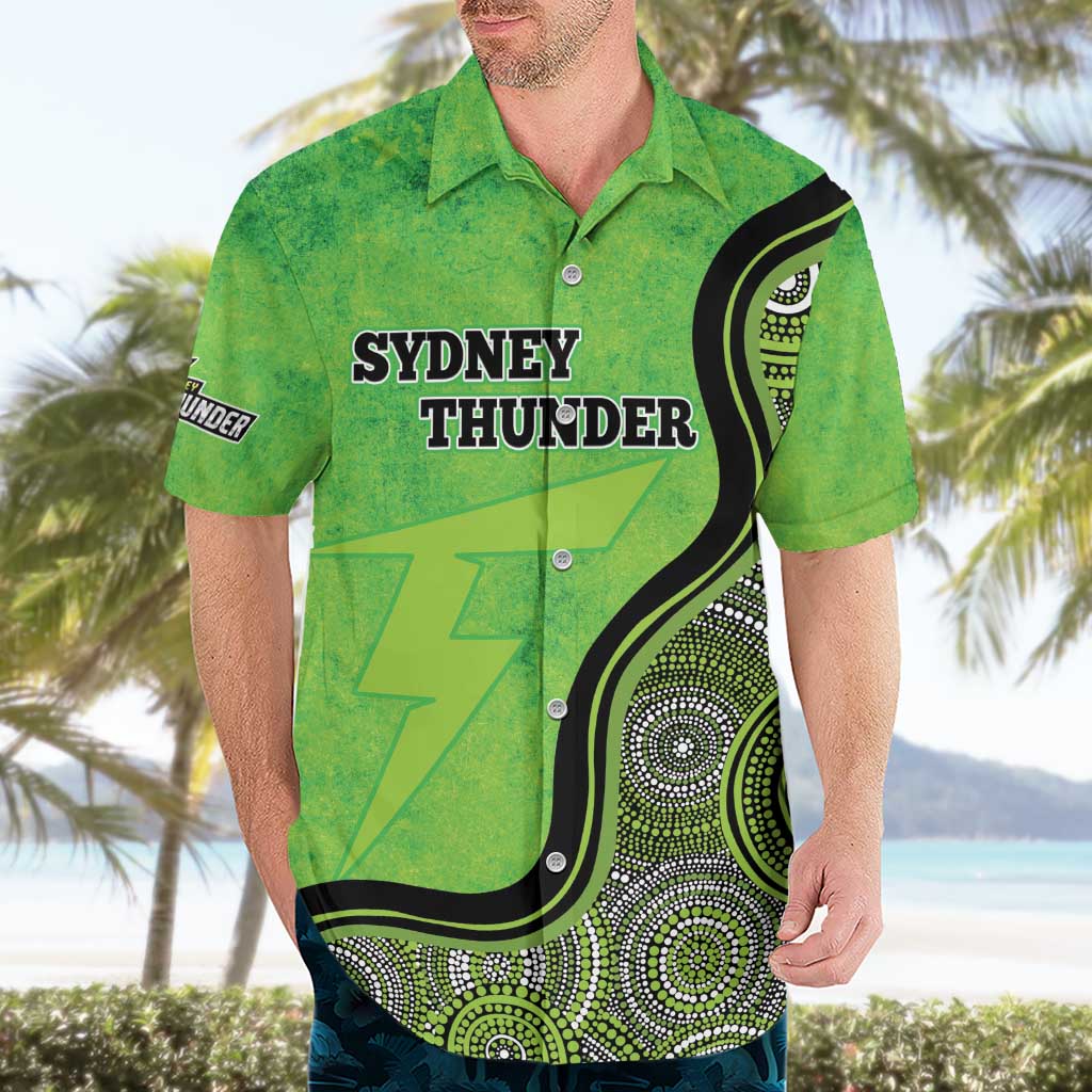 Custom Sydney Thunder Hawaiian Shirt Indigenous Art - Grunge Style - Vibe Hoodie Shop