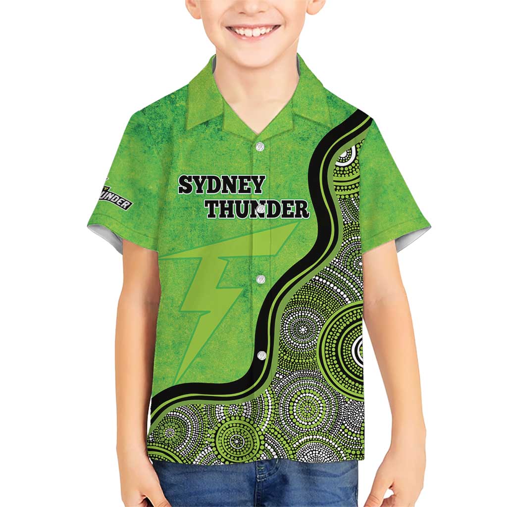 Custom Sydney Thunder Hawaiian Shirt Indigenous Art - Grunge Style - Vibe Hoodie Shop