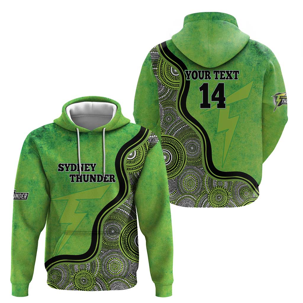 Custom Sydney Thunder Hoodie Indigenous Art - Grunge Style - Vibe Hoodie Shop