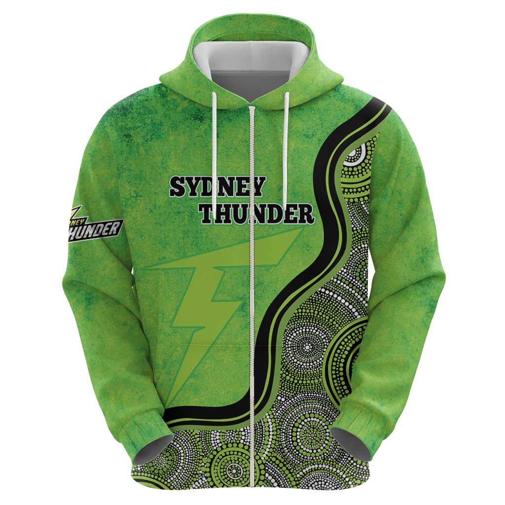 Custom Sydney Thunder Hoodie Indigenous Art - Grunge Style - Vibe Hoodie Shop