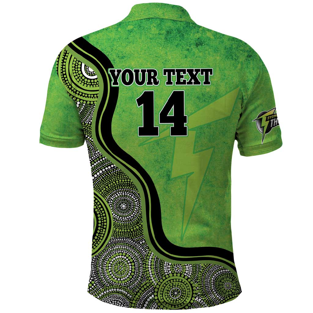 Custom Sydney Thunder Polo Shirt Indigenous Art - Grunge Style - Vibe Hoodie Shop