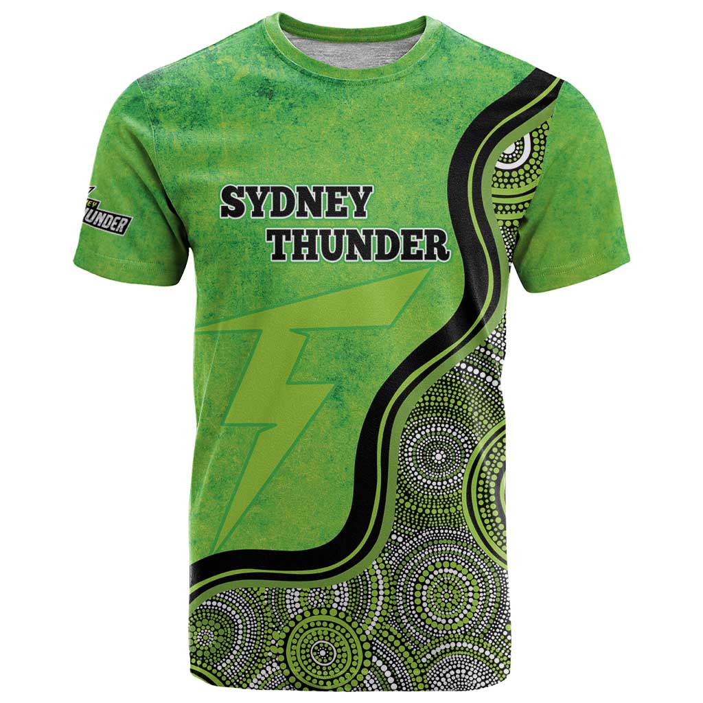 Custom Sydney Thunder T Shirt Indigenous Art - Grunge Style - Vibe Hoodie Shop