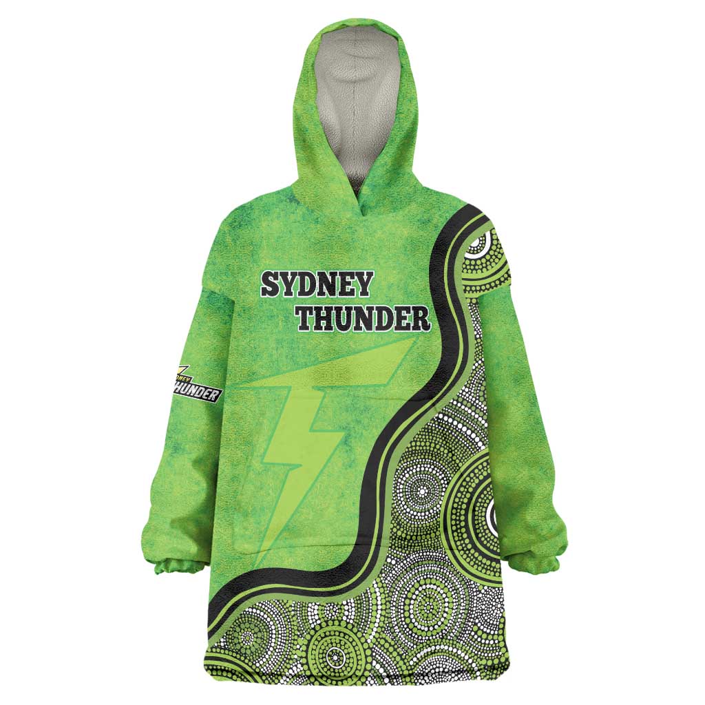 Custom Sydney Thunder Wearable Blanket Hoodie Indigenous Art - Grunge Style - Vibe Hoodie Shop