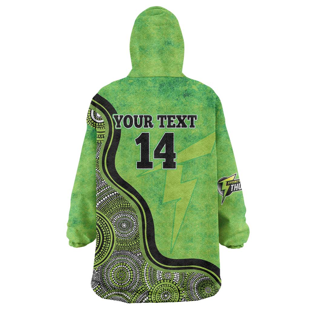 Custom Sydney Thunder Wearable Blanket Hoodie Indigenous Art - Grunge Style - Vibe Hoodie Shop