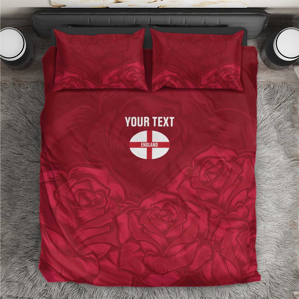 Custom England Rugby 2025 Bedding Set Go Champions Red Rose - Vibe Hoodie Shop