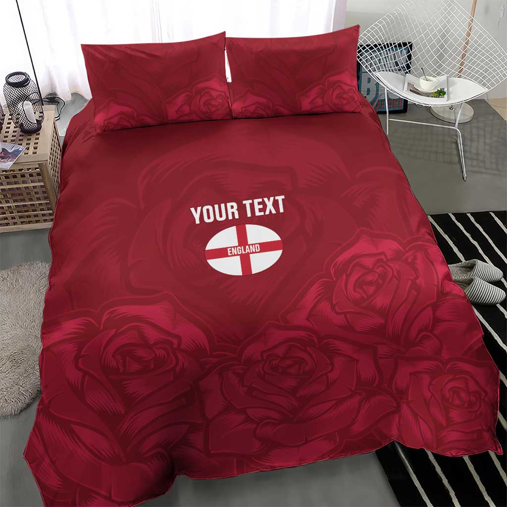 Custom England Rugby 2025 Bedding Set Go Champions Red Rose - Vibe Hoodie Shop