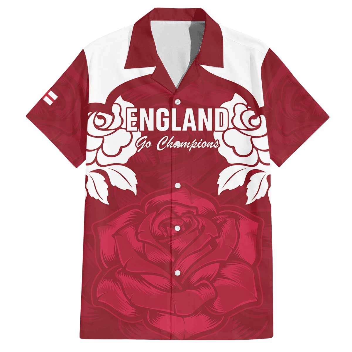 Custom England Rugby 2025 Family Matching Off The Shoulder Long Sleeve Dress and Hawaiian Shirt Go Champions Red Rose