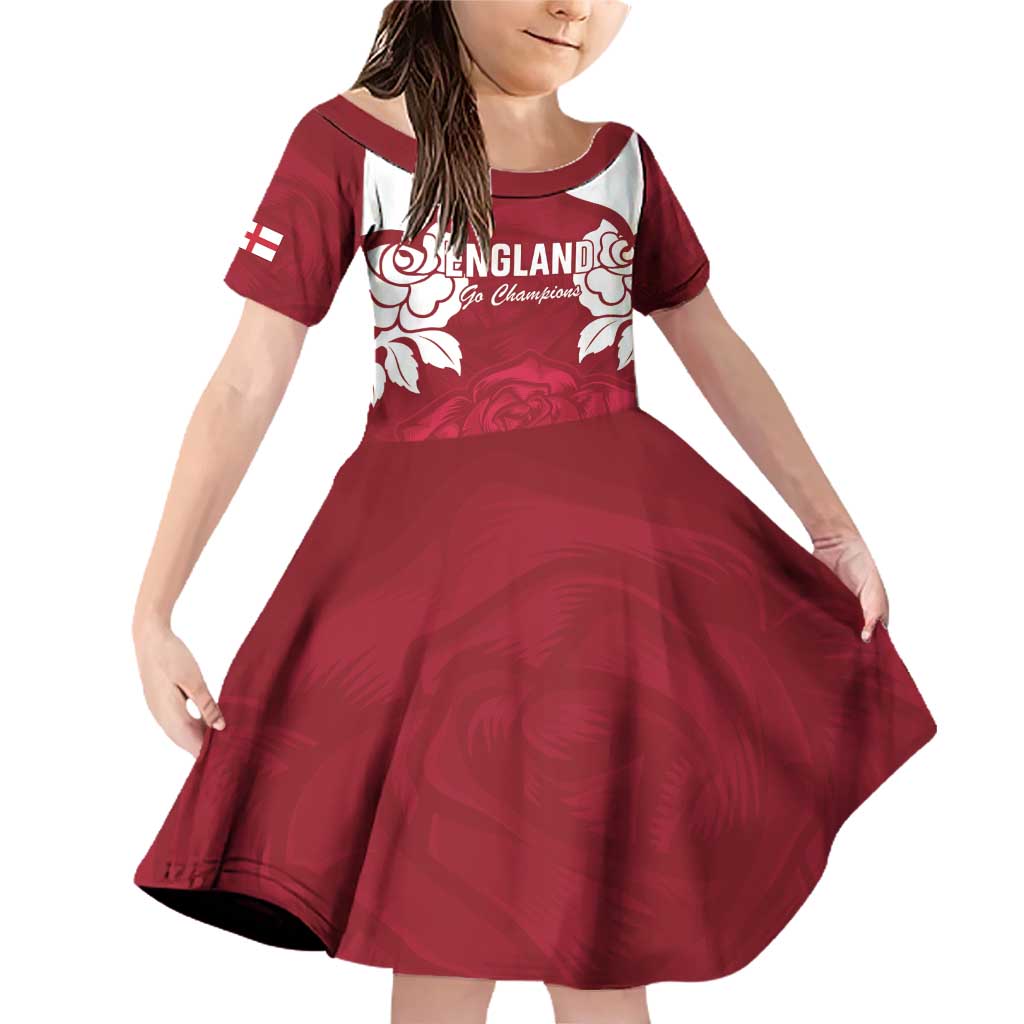 Custom England Rugby 2025 Family Matching Off Shoulder Short Dress and Hawaiian Shirt Go Champions Red Rose