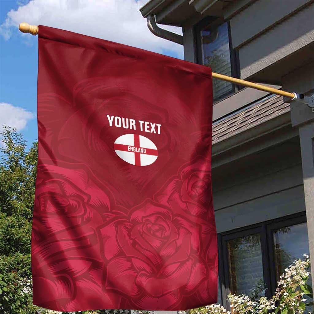 Custom England Rugby 2025 Garden Flag Go Champions Red Rose - Vibe Hoodie Shop