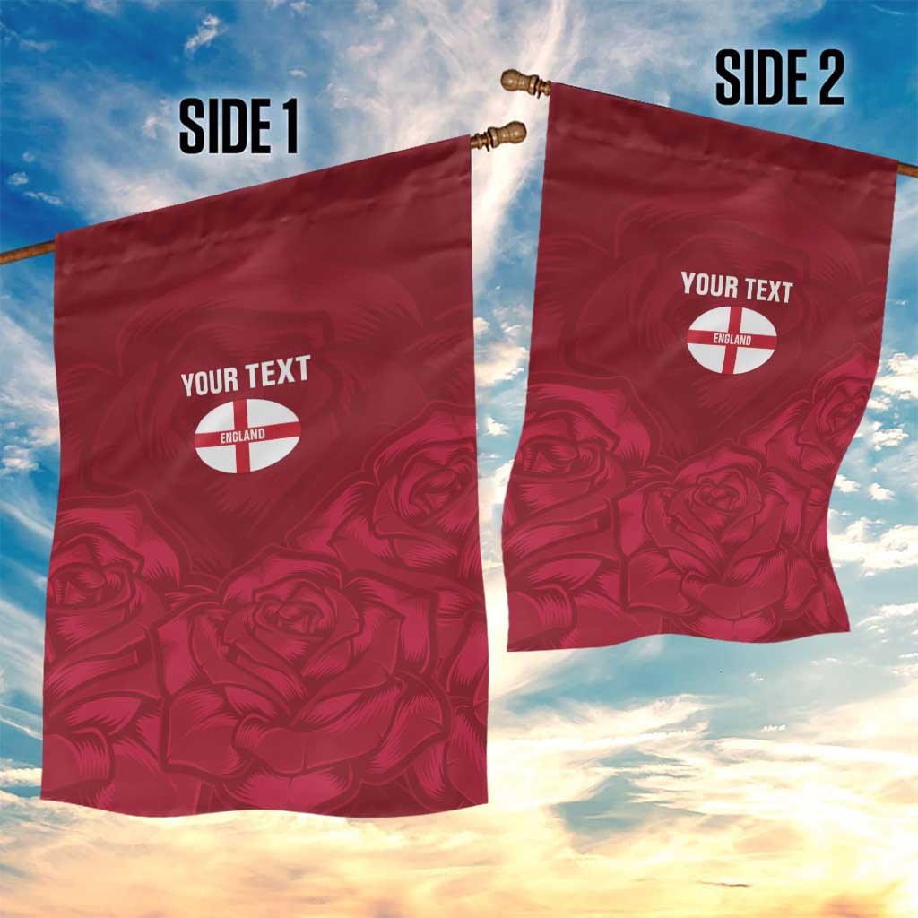 Custom England Rugby 2025 Garden Flag Go Champions Red Rose - Vibe Hoodie Shop