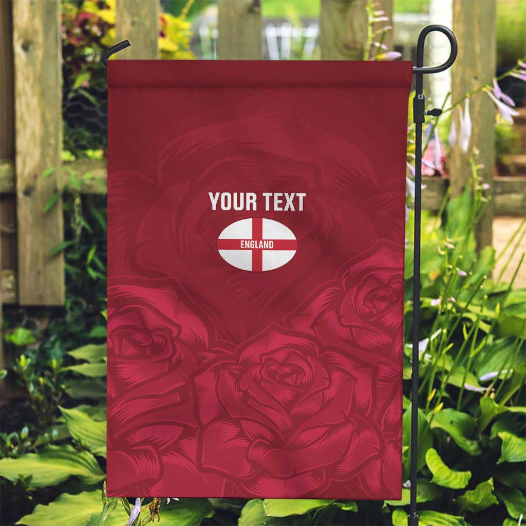 Custom England Rugby 2025 Garden Flag Go Champions Red Rose - Vibe Hoodie Shop