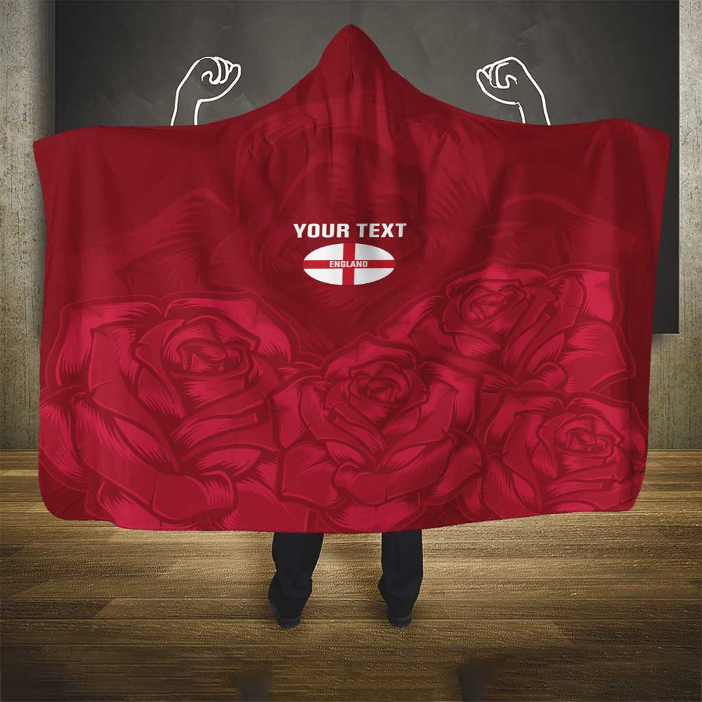 Custom England Rugby 2025 Hooded Blanket Go Champions Red Rose
