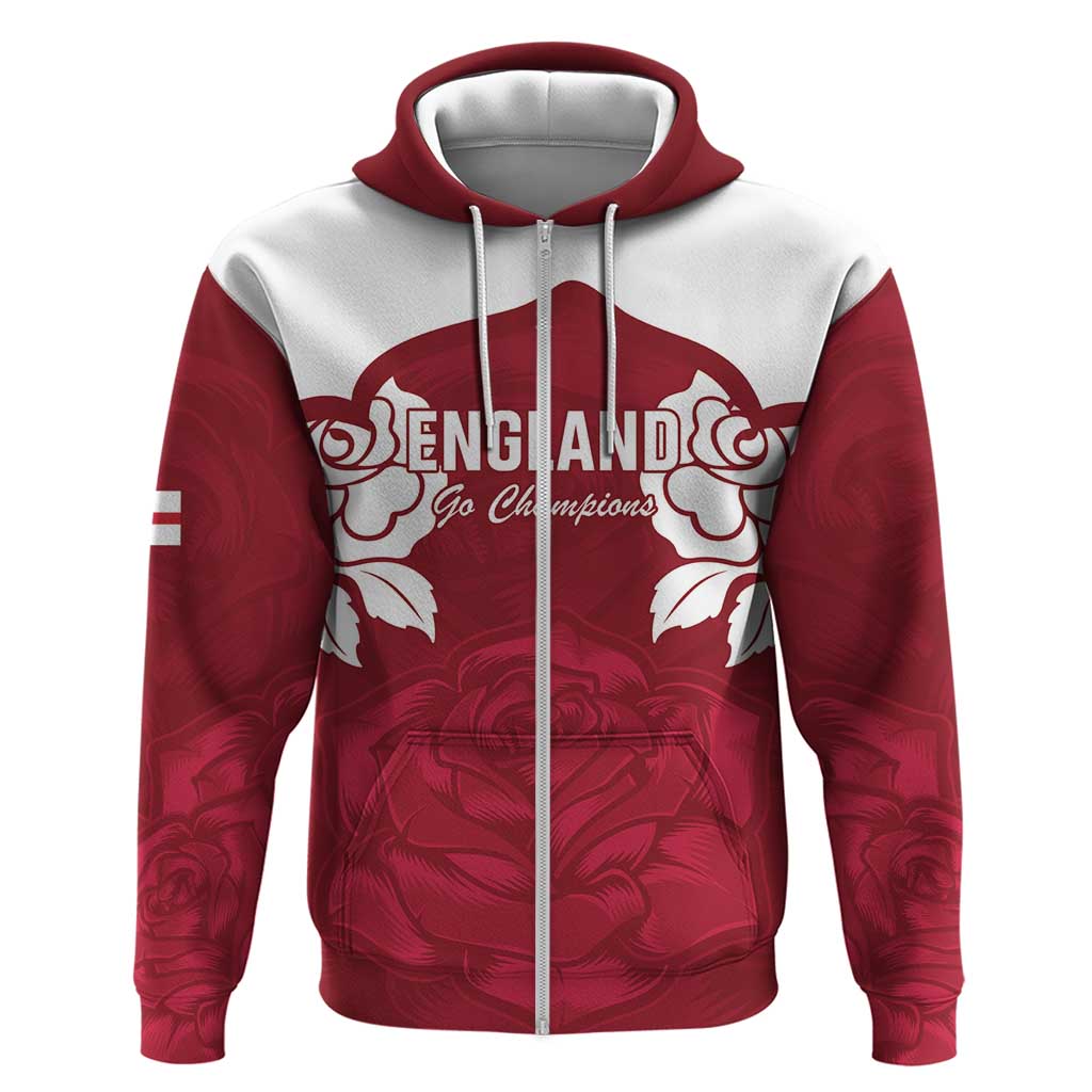 Custom England Rugby 2025 Hoodie Go Champions Red Rose - Vibe Hoodie Shop