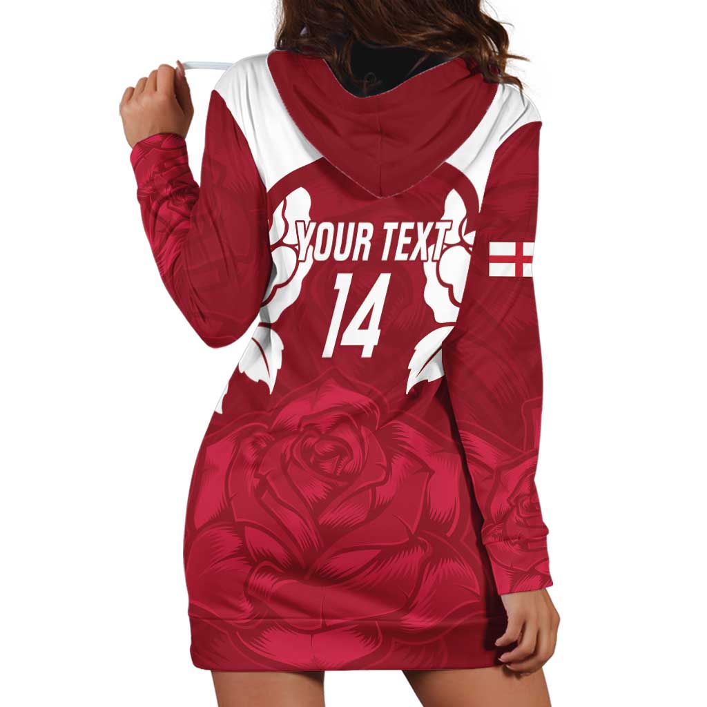 Custom England Rugby 2025 Hoodie Dress Go Champions Red Rose - Vibe Hoodie Shop