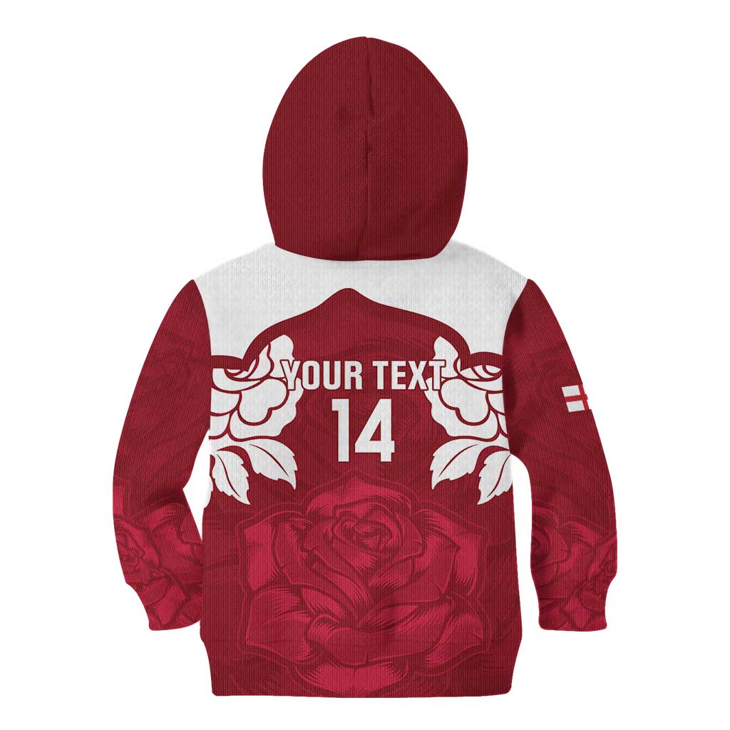 Custom England Rugby 2025 Kid Hoodie Go Champions Red Rose - Vibe Hoodie Shop