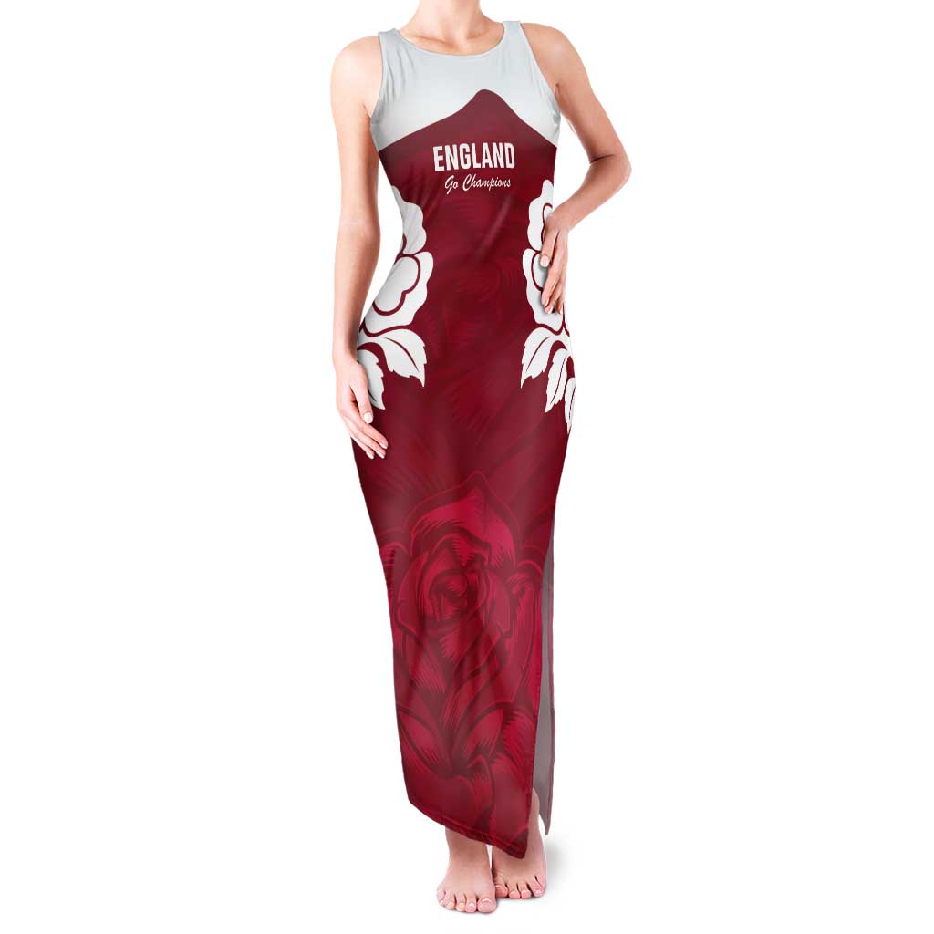 Custom England Rugby 2025 Tank Maxi Dress Go Champions Red Rose