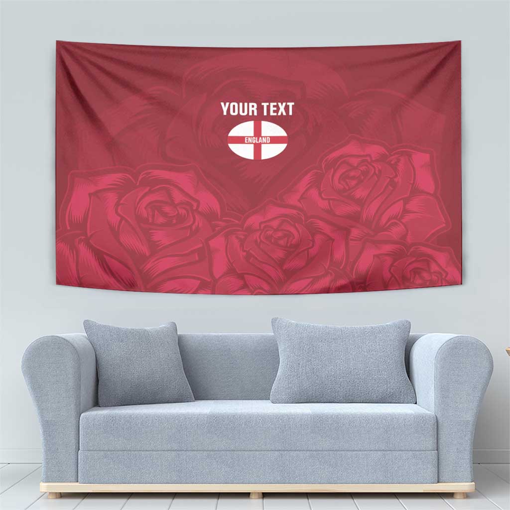 Custom England Rugby 2025 Tapestry Go Champions Red Rose - Vibe Hoodie Shop