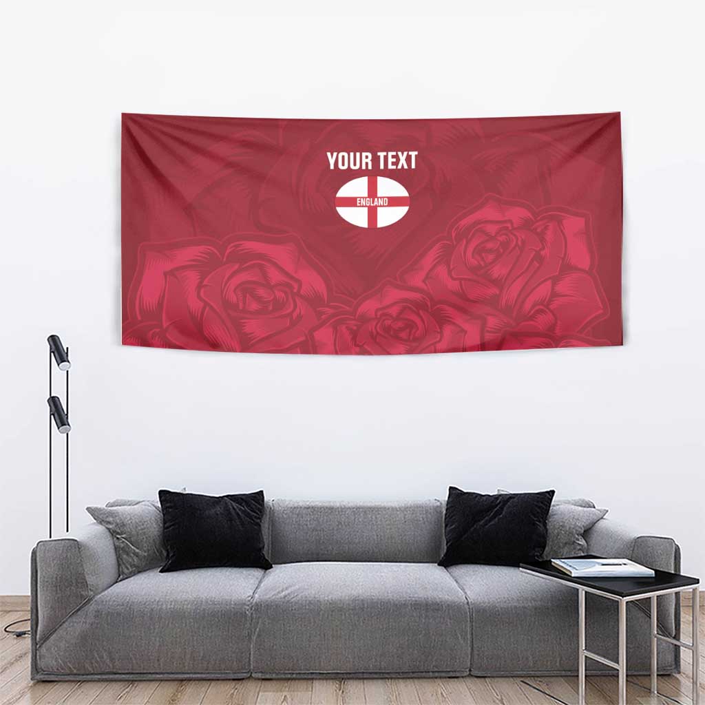 Custom England Rugby 2025 Tapestry Go Champions Red Rose - Vibe Hoodie Shop