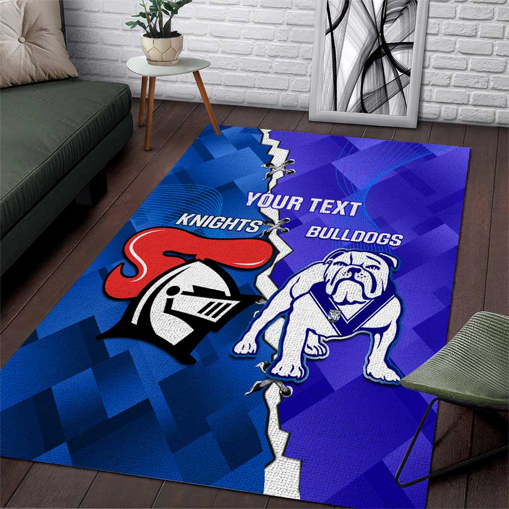 Custom Bulldogs And Knights Rugby 2025 Area Rug Dynamic Style - Vibe Hoodie Shop