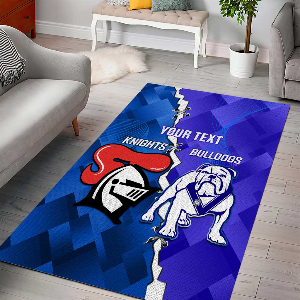 Custom Bulldogs And Knights Rugby 2025 Area Rug Dynamic Style - Vibe Hoodie Shop