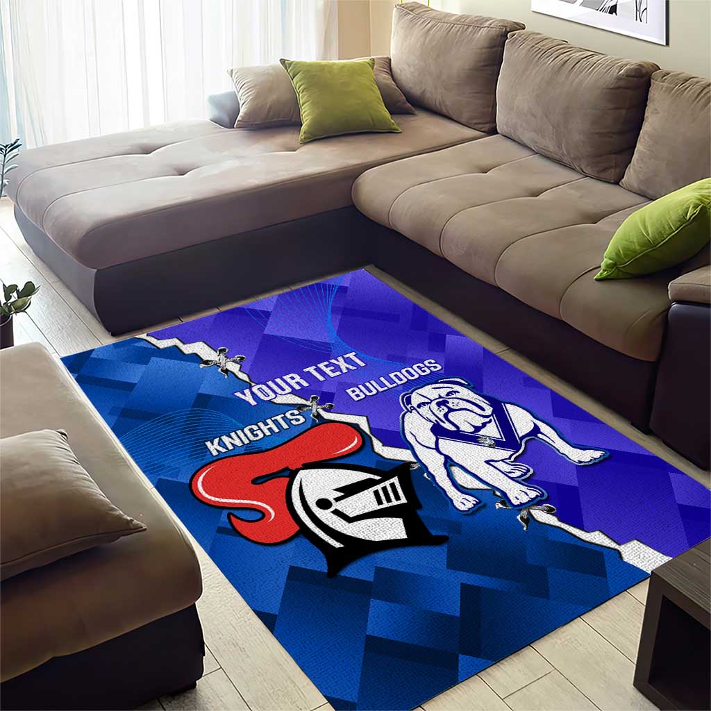 Custom Bulldogs And Knights Rugby 2025 Area Rug Dynamic Style - Vibe Hoodie Shop